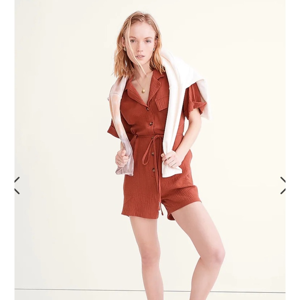 Madewell Olive Green Button-Up Romper - Picture 5 of 7